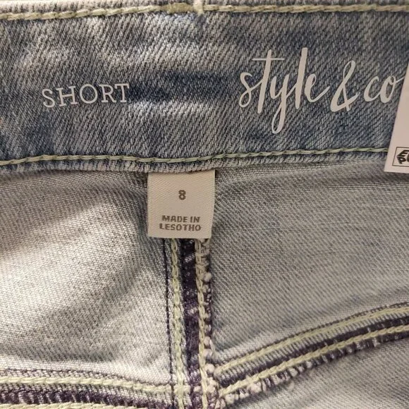 Style & Co High Rise Denim Bermuda size 8 NWT - Picture 10 of 12